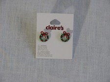NEW Claire's Pair Christmas Wreath Stud Earrings