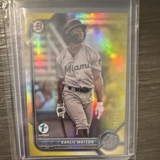 Topps 2022 Bowman Draft 1st Ed Kahlil Watson Yellow Foil #BD-35 /75 Marlins