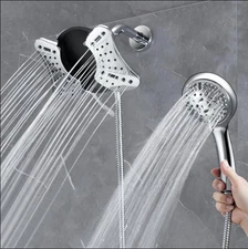 New 2.5 GPM Shower Head Combo – Rainfall & Handheld, 9 Spray Modes