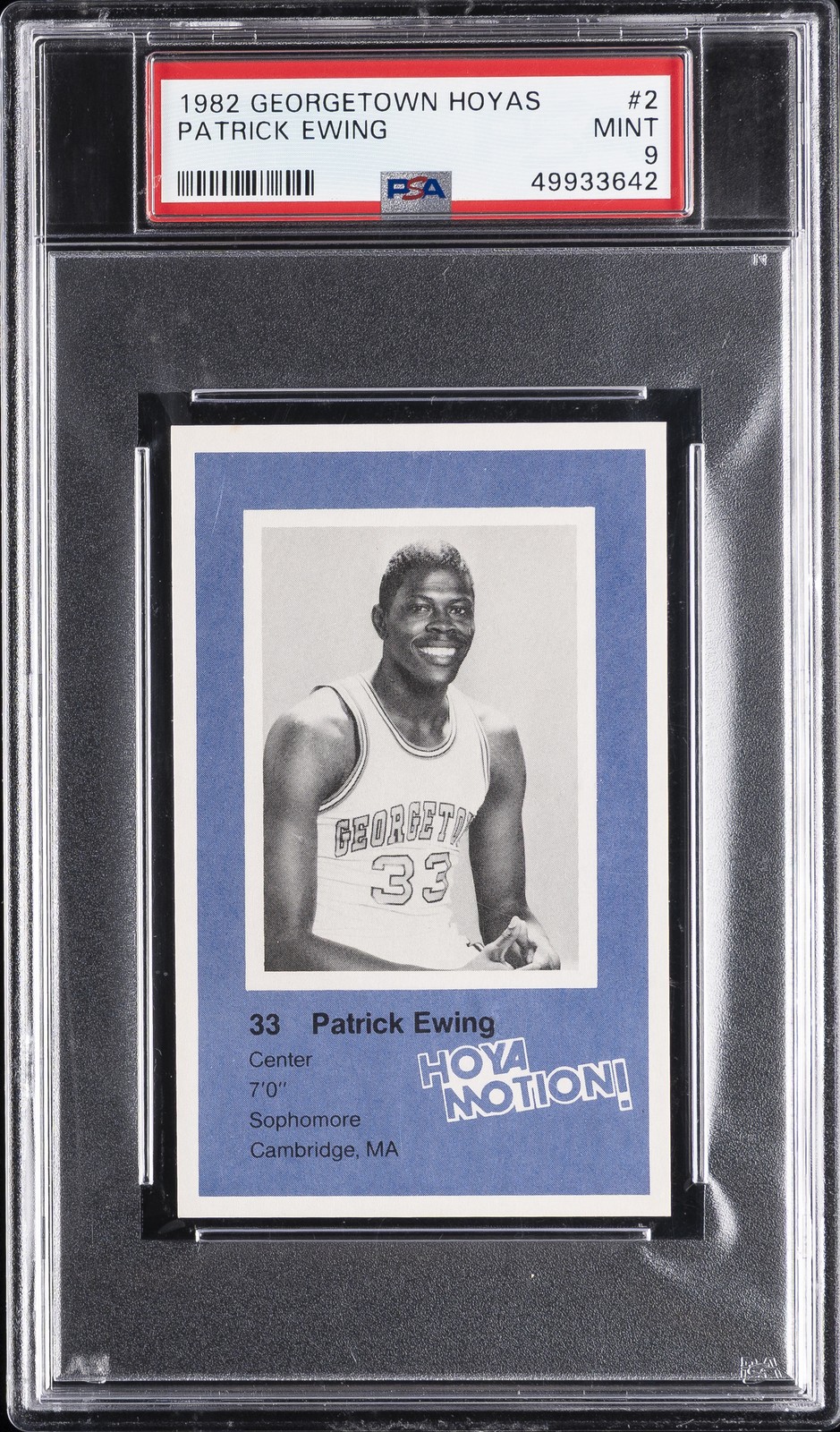 1982 GEORGETOWN HOYAS #2 PATRICK EWING PSA 9