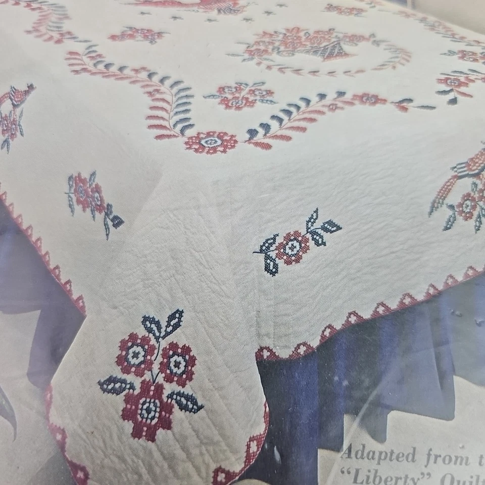 Bucilla Jeffy Stamped Cross Stitch Quilt Top Kit Double Size Americana Eagle - Image 3 of 4