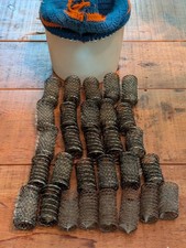 Lot 29 Vintage 1950s Wire Hair Brush Rollers MESH CURLERS and Homemade Container