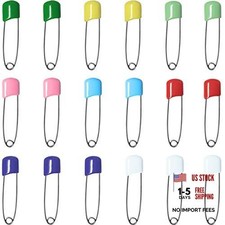50 Plastic Diaper Pins - Safety Pins for Heads - Plastic Head Safety Pins
