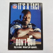 1994 NFL Properties It's a Fact Don't Quit School #3 Emmitt Smith Dallas Cowboys