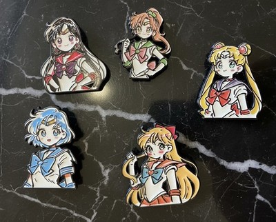 Chibi Sailor Moon Enamel Pins - Full Inner Scout Set - Mercury Mars Venus Jupite