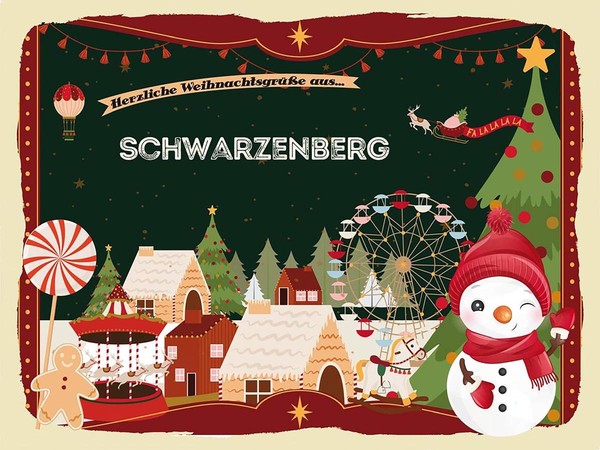 Holzschild 30X40 Cm Weihnachten GrüßE Aus Schwarzenberg Deko Geschenk Holz Schil-image