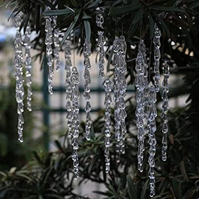 DAHI Christbaumschmuck 50 Stücke eiszapfen Anhänger - Acryl eiszapfen deko w