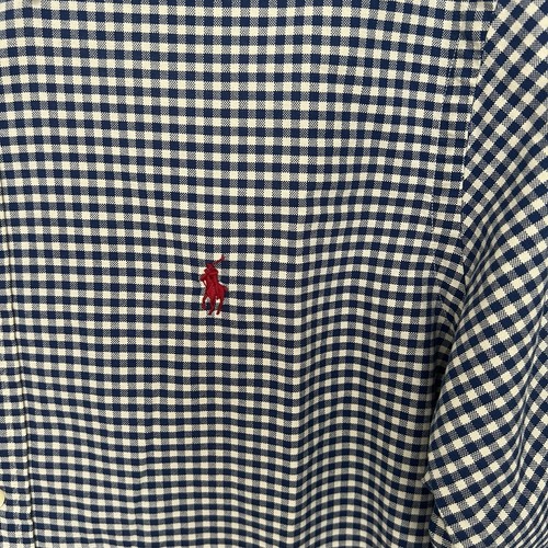 Ralph Lauren Herren Hemd Large Blau Gingham Kariert Langarm Knopfleiste Preppy - Bild 2 von 9
