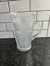 Vintage 2Qt Kotwica Hocking Wexford Diamentowy wzór Dzbanek do serwowania 