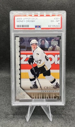 2005-06 Upper Deck Young Guns Rookie #201 Sidney Crosby PSA 6 Penguins YG RC