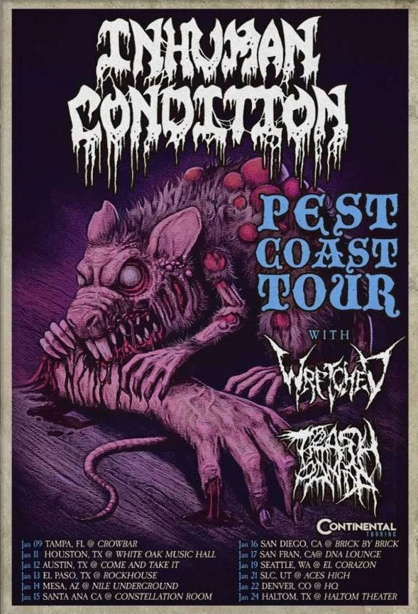 Poster Inhuman Condition Pest Coast Tour 2026