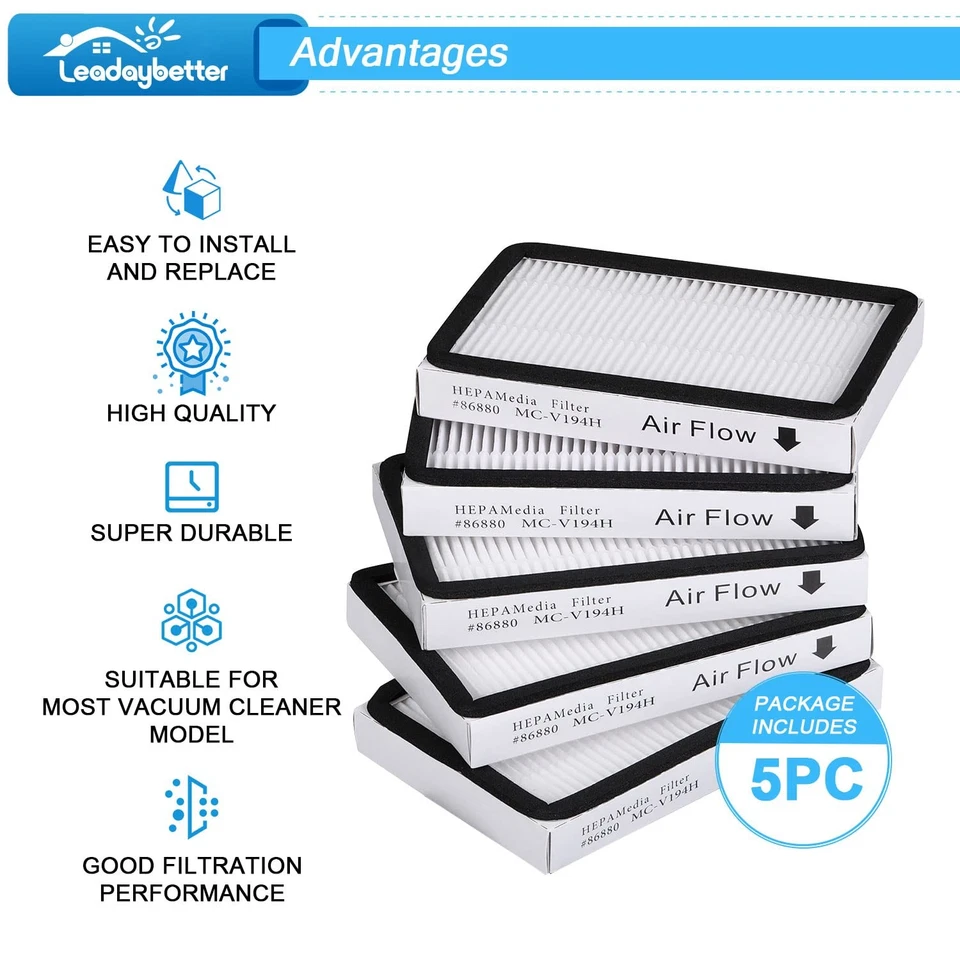 5 Pack for Kenmore EF-2 86880 Exhaust Vacuum HEPA Filters. Compare to Replace... - Image 4 of 4