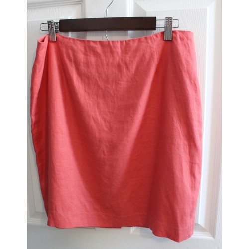 Rafaella linen skirt in a coral pink fully lined size12 summer party work