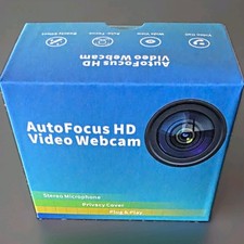 AutoFocus HD Video Webcam 1080p 30fps USB 2.0 Plug & Play Mic Privacy Cover