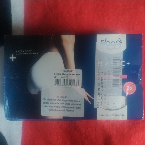 Sloggi 3er Pack Basic+ Maxi Slips, Größe UK 22 in weiß