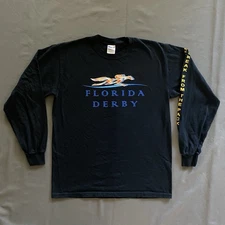 Gulf Stream Park Florida Derby Long Sleeve Shirt Mens Medium Black Horse Racing