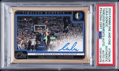 2024-25 Panini One and One Luka Doncic Timeless Moments Auto Purple #/35