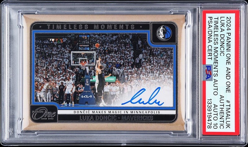 2024-25 Panini One and One Luka Doncic Timeless Moments Auto Purple #/35