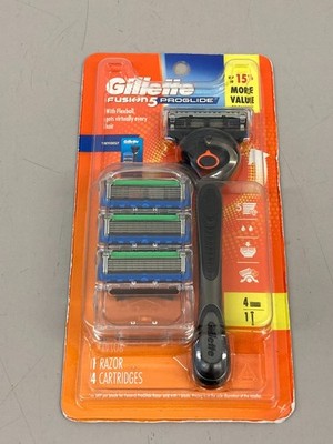 NEW Gillette Fusion 5 ProGlide Shaving Bundle 1 Razor Handle 4 Cartridges