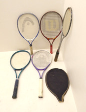 Vintage Tennis Racket Lot Head Wilson Prince Fairfield Graphite Volley Cover