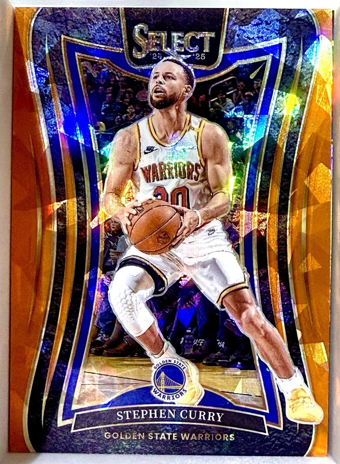 2024-25 Panini Select Stephen Curry Mezzanine Orange Ice Cracked Ice #220 /275