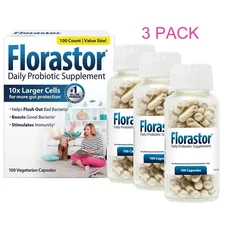 3 PACK Florastor  Daily Probiotic Dietary Supplement 10X Larger Cells free shipp