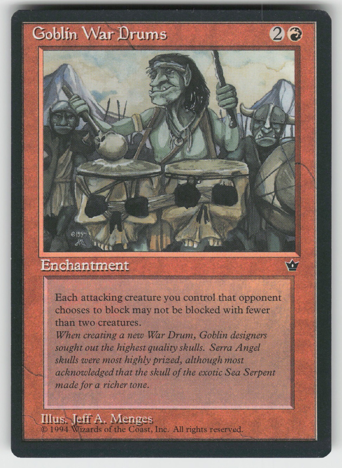 Goblin War Drums (Menges) Fallen Empires  C LP MTG