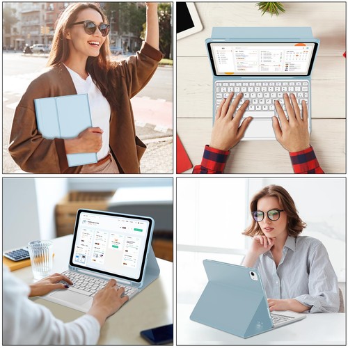 JADEMALL Tastatur für iPad Air 11 Zoll 2024 Tastatur mit Trackpad für iPad Air - Afbeelding 7 van 24