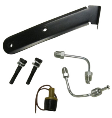 Black Proportioning Valve Drivers Side Bracket Mount Kit + SS 9/16'' & 1/2'' Lines
