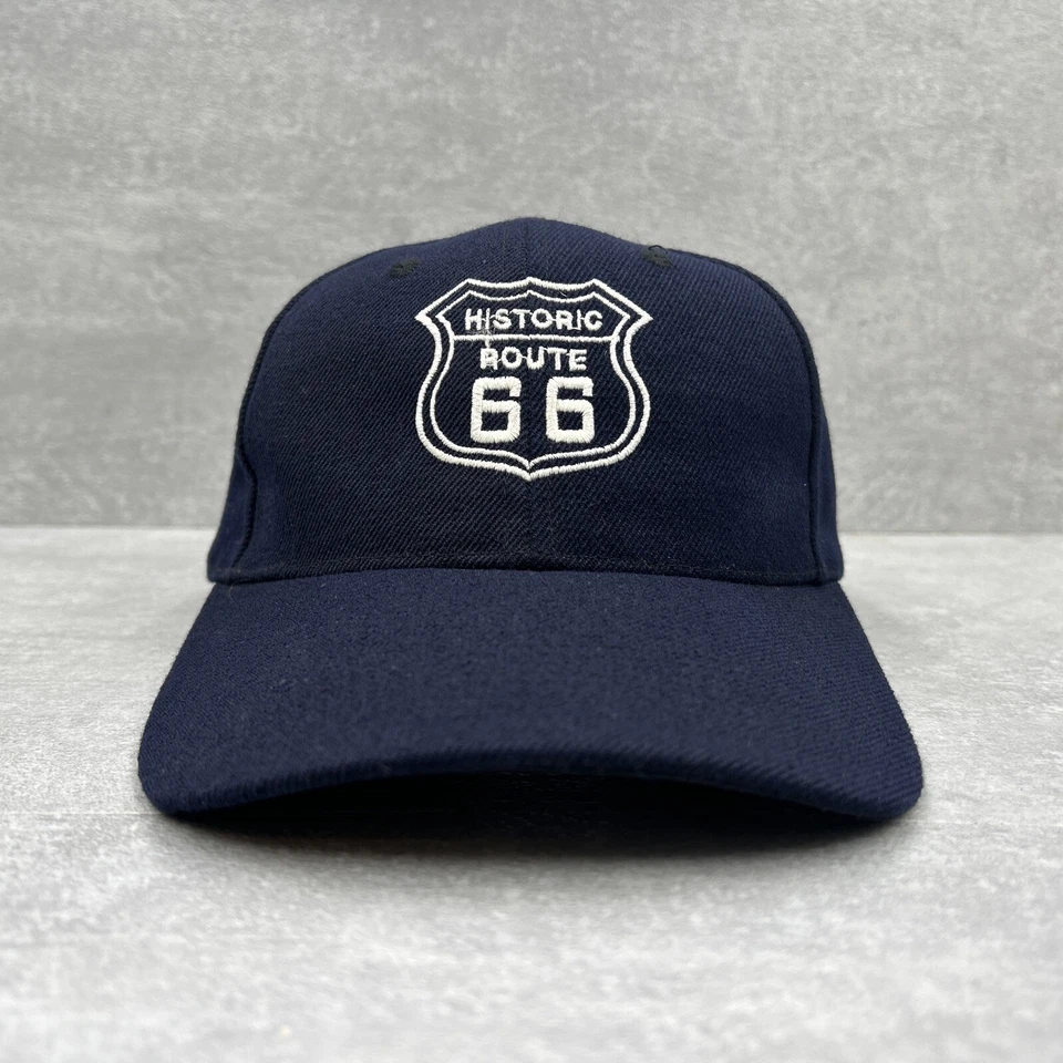 Gorra de béisbol HISTORIC ROUTE 66 AJUSTABLE adulto negra logotipo bordado Foto 2 de 4