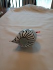 802 - Art Glass Bird Figurine Black/White/Red 5" tall — photo 8