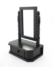 20 Black Wood Framed Makeup Shaving Tabletop Mirror