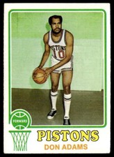 1973 Topps #139 Don Adams   Basketball Detroit Pistons