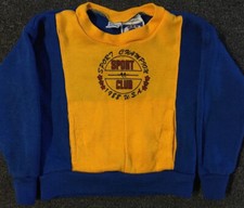 Vtg 80s Kids Sport Champion Colorblock Sweatshirt 4 Track Beach Surf PE 90s Blue