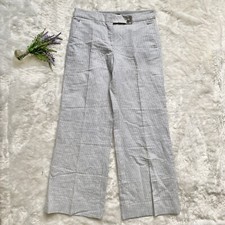 Emporio Armani Gray  White Striped Wide Leg Pants Size 44/ US 8 Lightweight