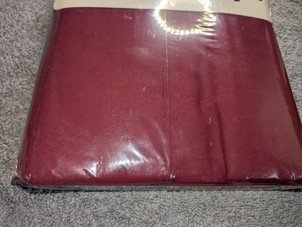 Vintage Cannon Jubilee Percale 180 Twin Flat Sheet Deep Red New Made In USA - Image 3 of 4