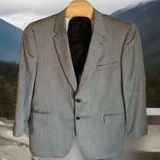 Jos. A Bank Men's Suit Jacket Size 48R Silk Wool Blend Blazer Sport Jacket Gray