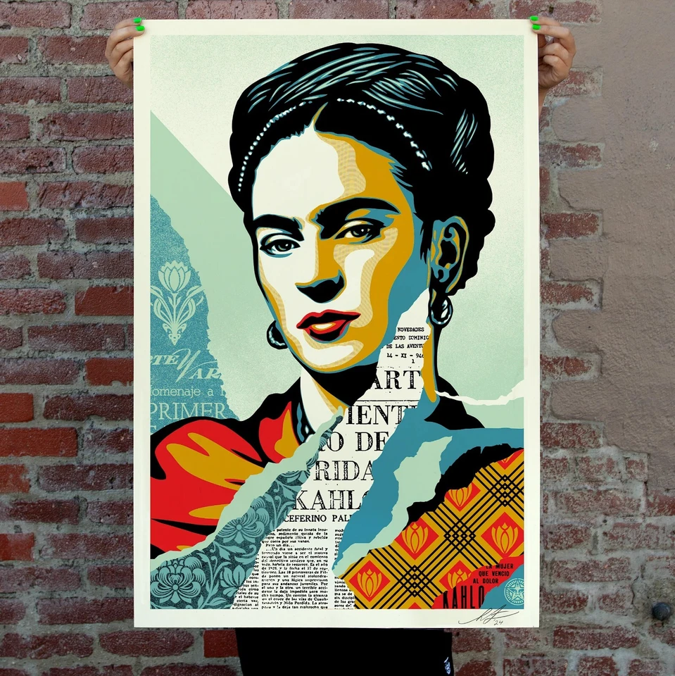 FRIDA KAHLO Poster SHEPARD FAIREY Print Lithografie Kunstdruck SIGNIERT Obey - Bild 2 von 4