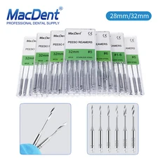 MacDent Dental Root Canal Peeso Reamers #1-#6 Endodontic Files Stainless Steel