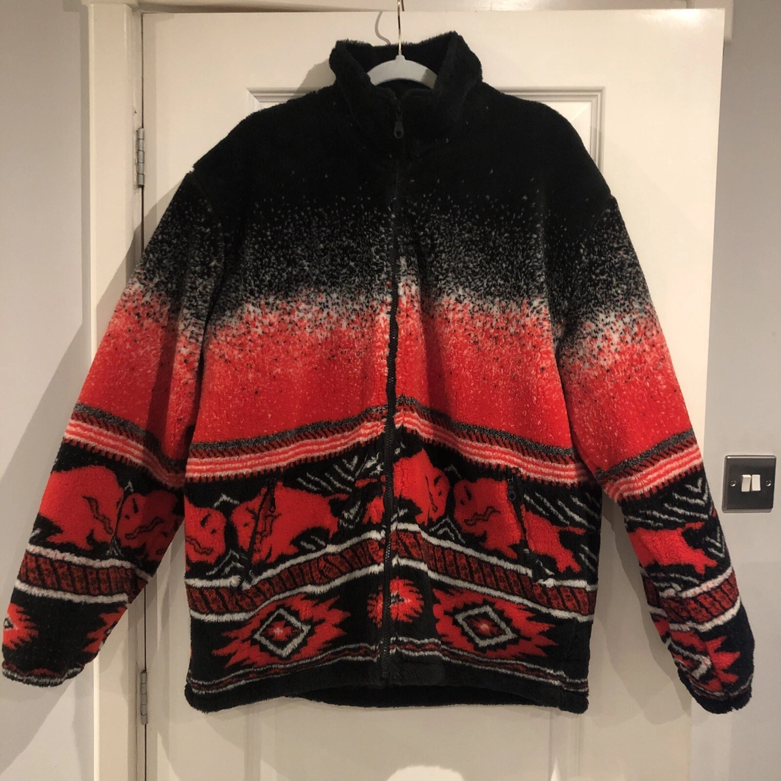 Beautiful Soft Padded Warm Red/Black Winter Fleece/Jacket With Zip Pockets XL