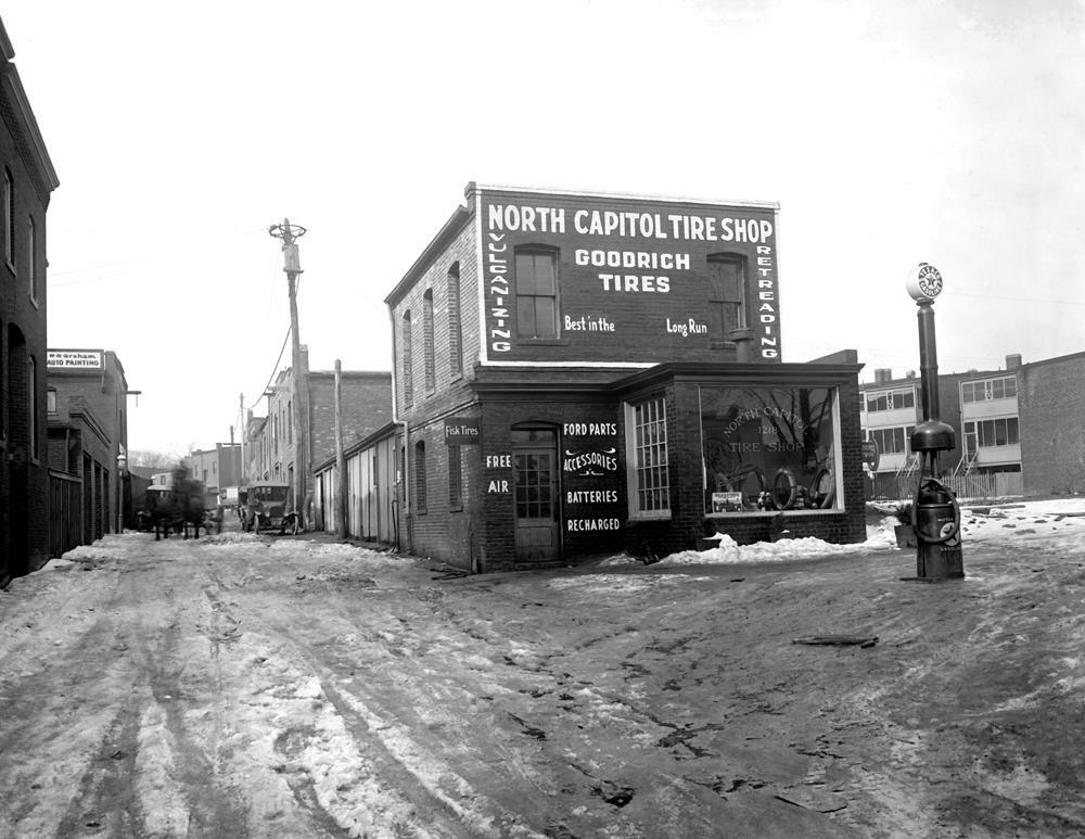 1920 North Capitol Tire Shop, Washington Old Photo 8.5" x 11" Reprint
