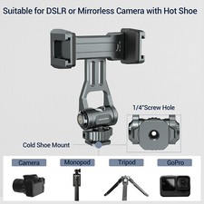 Phone Mount for Camera Hot Shoe Phone Holder with 2 Cold Shoe for IPhone 17 16