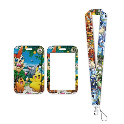 1 Set Cartoon ID Card Holder Neck Strap Lanyard , Badge Keyring KeyChain - Picture 29 of 52