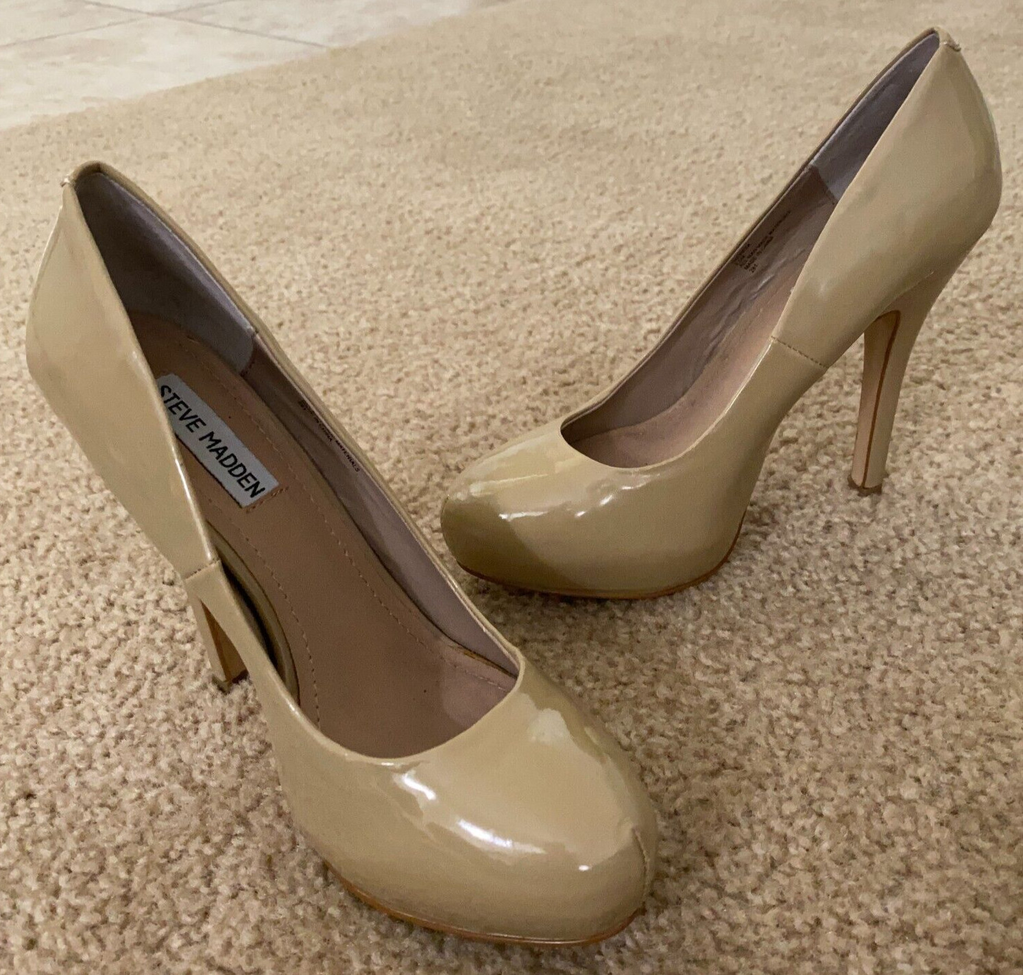 Stiletto Steve Madden Pumps Beige Steve Madden Women's Embellished