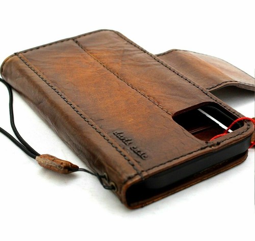 Genuine Leather Case For Apple iPhone 13 PRO Wallet Vintage Cover Book Premium - Picture 11 of 11