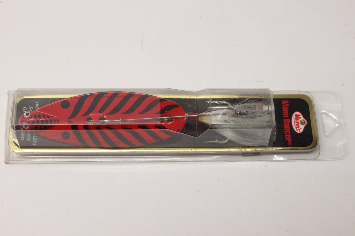 Mann's Dancer #2 Red Tiger Striped Musky Fishing Lure 2oz 4