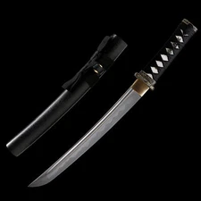 Handmade 20'' Damascus Steel Japanese Samurai Tanto Sword Mini Short Katana
