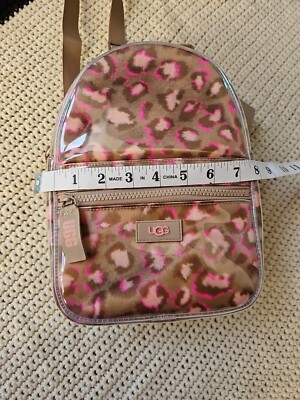 UGG Dannie II Mini Backpack Clear/Med Pink Leopard Faux Fur  display picture 2