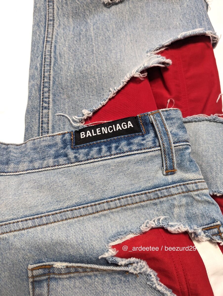 NWT* RARE BALENCIAGA FW21 SLASHED HYBRID JEANS/TRACK PANTS NWT* RARE BALENCIAGA FW21 SLASHED HYBRID JEANS/TRACK PANTS
