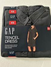 GAP Dress Women's Lightweight Relaxed Fit Tencel Dress XS Gray $59 Retail BxX